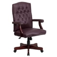 thumbnail image 1 of Martha Washington Burgundy Leather Executive Swivel Chair with Arms, 1 of 9