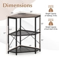 thumbnail image 3 of Costway Corner Printer Stand with Charging Station Adjustable Metal Mesh Shelf Brown, 3 of 10
