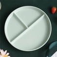 thumbnail image 4 of Oleegame Ensemble de Couverts en Acier Inoxydable 2 Pcs Assiettes en Blé pour Adultes Ensemble de Vaisselle Réutilisable Assiette Compartimentée pour Enfants Plateau à Salade en Plastique Bariatrique Plateau à Lunch Micro-Ondes et Lave-Vaisselle Vert, 4 of 5