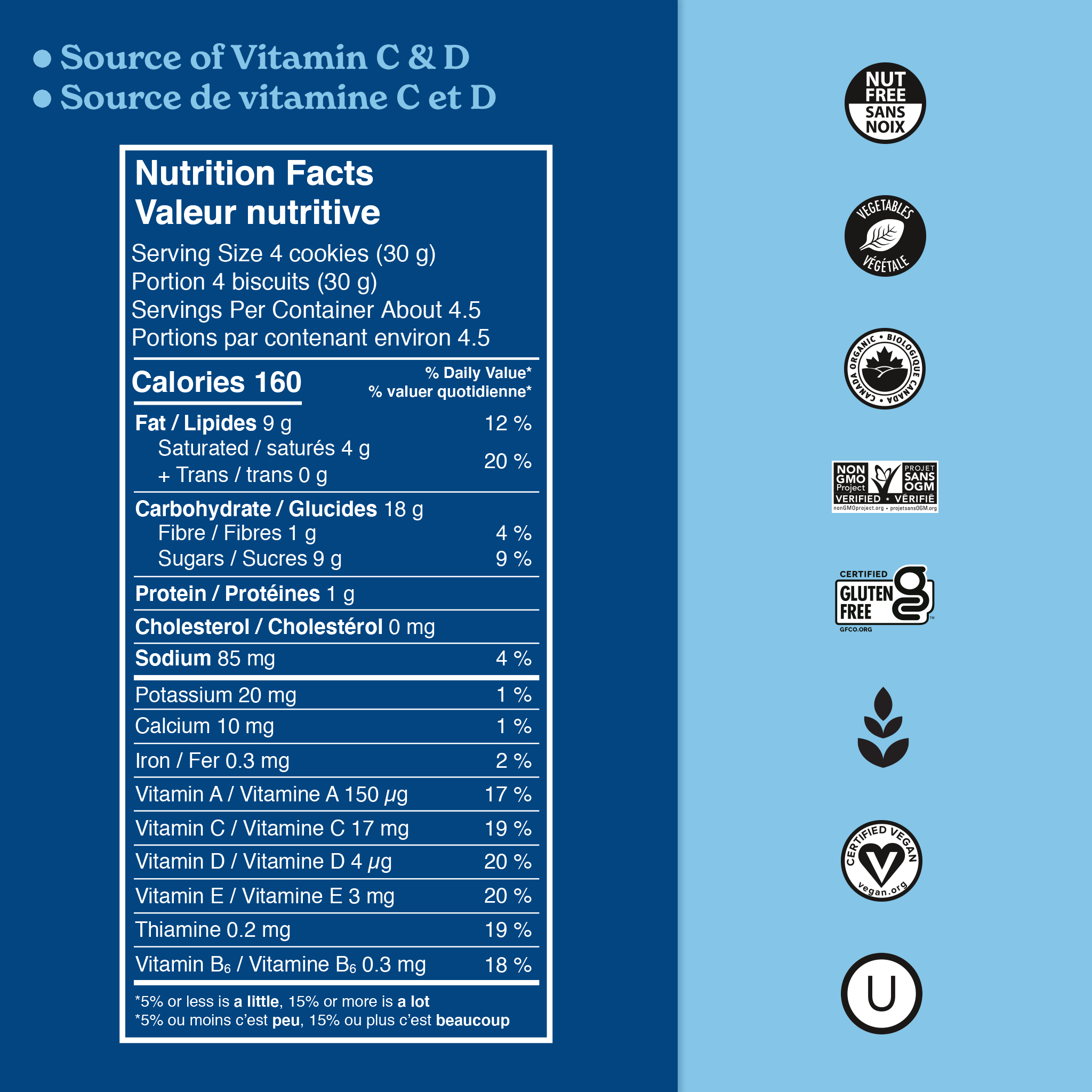 MadeGood Biscuits Arôme de vannille Sachets de 142 g