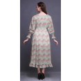 thumbnail image 4 of Bimba Robe Maxi à Volants pour Femmes, Florale, Manches Bishop, Col Rond, Taille Smockée - Xxx-Grand, 4 of 5