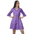 thumbnail image 1 of Moomaya Robe Décontractée en Poly-Crêpe pour Femmes, Imprimée, à Col en V, Mini-Robe à Cordon, 1 of 4