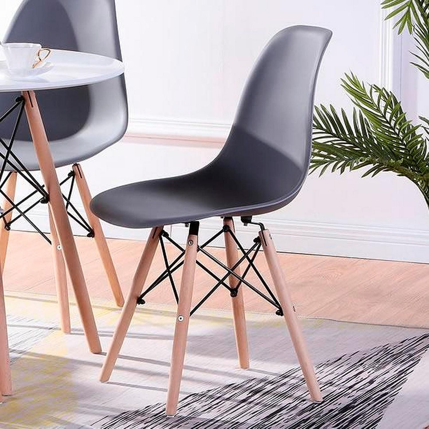 Heavenly Collection Grey Wood Chair SET OF 2
