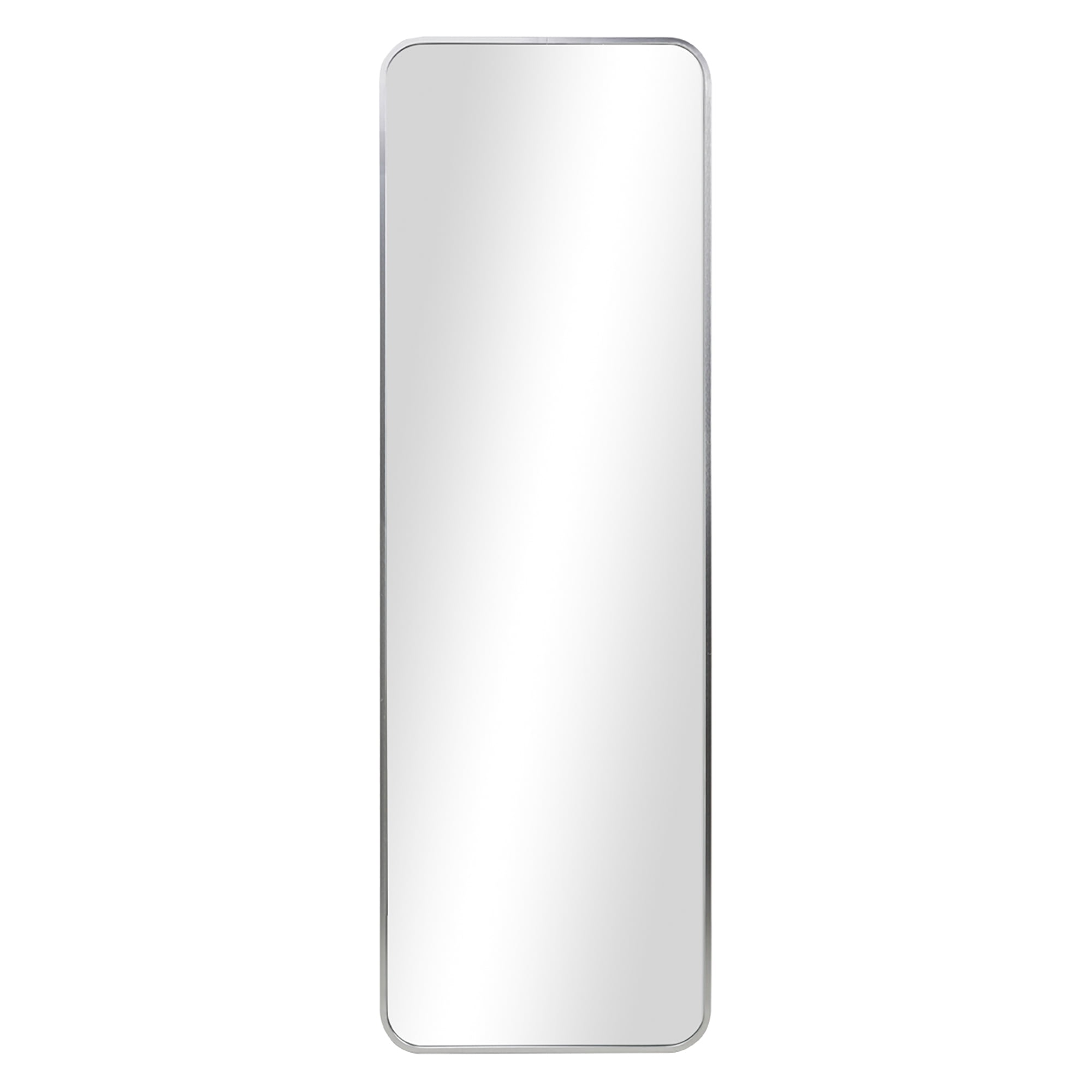 Better Homes & Gardens Miroir de porte 16 po x 48 po. avec cadre en aluminium, coins arrondis, fini  Nickel Satinéé.