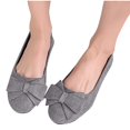 thumbnail image 4 of CHGBMOK Women's Sandals Spring and Summer New Style Solid Color Suede Bow Round Toe Moccasins Low Heels,Sizes 36-43, 4 of 7