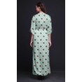 thumbnail image 2 of Bimba Robe Longue Imprimée en Rayonne à Feuilles/fleurs et Losanges Géométriques, Taille Smockée, Fente Latérale, Robe pour Femme - Xxx-Grand, 2 of 6