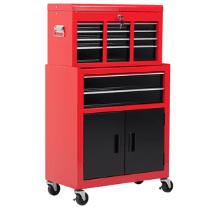 CoSoTower Poitrine à outils avec roues et tiroirs, 6-Drawer Armoire de rangement d'outils, Boîte à outils organisateur amovible Combo, boîte à outils mobile verrouillable pour garage mécanique d'atelier