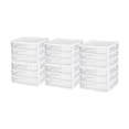 thumbnail image 1 of Sterilite Système de Rangement Empilable en Plastique Transparent, Petit, à 3 Tiroirs, (Lot de 6), 1 of 10