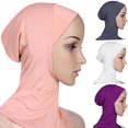 thumbnail image 2 of Soft Solid Color Women Full Cover Scarf Cap Underscarf Neck Head Bonnet Hat, 2 of 10
