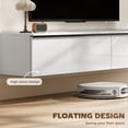 thumbnail image 4 of HOMCOM Wall Mounted TV Stand with Storage, Floating Media Console, White, 4 of 10