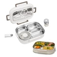 thumbnail image 2 of Stainless Steel Lunch Bento For Adults And Kids 4/5 Compartments Leak Proof Metal Bento Lunch Kids Snack Containers Reusable Snack Bento Lunch Containers With Lids, 2 of 4
