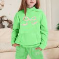 thumbnail image 2 of FhsagQ Outfits for Girls Children's Hoodie Set with Bow Print Little Girls Outfits Size 5/6 Spring Spring Green 2-3Years, 2 of 4