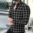 thumbnail image 1 of Timdgard Button down Shirts for Men Fall Plaid Lapel V Neck Long Sleeve Shirts Work Casual Tops, 1 of 8
