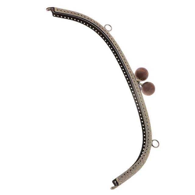 24.5cm Metal Arch Frame Kiss Clasp Kiss Clasp for Handbag Lock Bead Head DIY Purse Bag Coffee