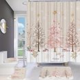 thumbnail image 4 of Fmbmuo Rideaux de Douche de Noël en Nylon, Spandex, Imperméables, Décorations Beiges, Ensembles de Rideaux de Douche Boules de Noël Traditionnels 4 Pcs, 4 of 5