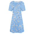 thumbnail image 4 of Ovzne Robes d'Été pour Femmes Robe pour Femme Mode pour Femmes Col Rond Manches Courtes Robe Chandail Imprimée Robe d'Été Manches Courtes Liquidation, 4 of 4