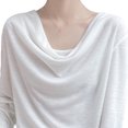thumbnail image 5 of Roncen Haut à Manches Longues à Col Bénitier pour Femme, Blouse de Base Unie Drapée, Essentiel Extensible pour Superposition, 5 of 5