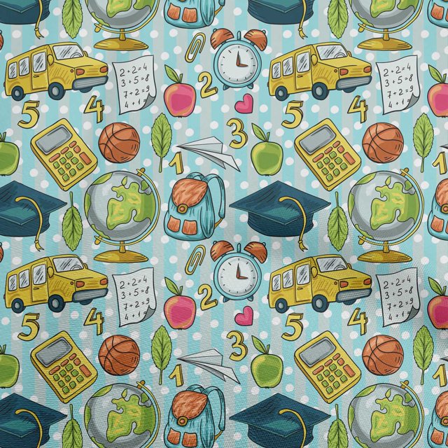 oneOone Georgette Viscose Light Blue Fabric Kids Craft Projects Decor Fabric Printed By The Yard 42 Inch Wide