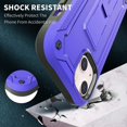 thumbnail image 4 of IBAOLE Étui pour iPhone 13 avec Protecteur d'Écran et Support, Double Couche Antichoc, Étui de Protection Robuste de Qualité Militaire pour iPhone 13 (Violet), 4 of 7