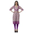 thumbnail image 3 of Moomaya Robes Indiennes pour Femmes Décontractées d'Été Imprimées Manches 3/4 Longue Kurta, 3 of 6