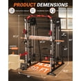 thumbnail image 4 of Smith Machine, Power Cage Squat Rack with Cable Crossover, Dual Pulley System, Pull-Up Bar, Home Gym Workout Equipment with Attachments for Strength Training and Weightlifting, 4 of 7