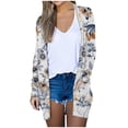 thumbnail image 1 of RKSTN Womens Tops Cover Up Lightweight Casual Floral Printed Blouses Open Front Cardigan with Pockets, 1 of 5