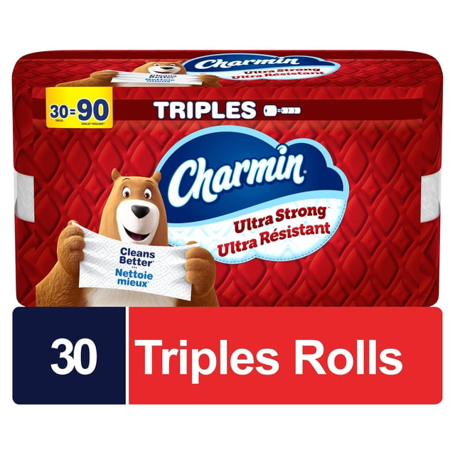 Charmin Ultra Strong, 2-Ply Toilet Paper, 30 Rolls (90 Regular Rolls Equivalent)