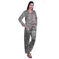 thumbnail image 2 of Moomaya Ensemble de Pyjama à Manches Longues et Shorts pour Femmes, Pyjama en Satin à Boutons pour Femmes, 2 of 6