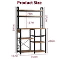 thumbnail image 2 of Bakers Rack with Power Outlet, Coffee Bar with Wire Drawer, Industrial Microwave Stand, Kitchen Buffet Table with Large Storage, 6-Tier Kitchen Storage Rack with Hutch, Rustic, 2 of 9