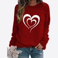 thumbnail image 1 of BVOFAR Chandails à Manches Longues de la Saint-Valentin pour Femmes Décontractés Mignons T-Shirts Graphiques Cœur d'Amour Tendance Col Rond Hauts 2025, 1 of 3