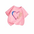 thumbnail image 2 of Rbaofujie Hauts pour Filles Été Manches Courtes Col Rond T-Shirts T-Shirt Basique pour Enfants, 2 of 5