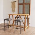 thumbnail image 1 of vidaXL 5 Piece Garden Bar Set with Cushions Grey, 1 of 12