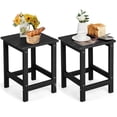 thumbnail image 1 of Gymax 2PCS 14'' Patio Adirondack Side Table HDPE Square Weather Resistant Garden Black, 1 of 5