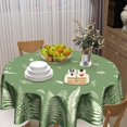 thumbnail image 2 of 60Inch Spring Leaf Round Tablecloth Sage Green Fern Herb Botanical Table Cover Farmhouse Style Wild Plant Stain Resistant Circle Table Cloth for Kitchen Dining Picnic Party Decor, 2 of 6