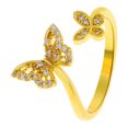 thumbnail image 2 of Up to 65% Off Butterfly Ring Personality Full Diamond Butterfly Geometric Metal Open Ring Jewelry Necklace Rings Earring Jewelry on Clearance, 2 of 5
