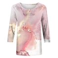 thumbnail image 4 of Blouses Mode pour Femmes T-shirt Imprimé Manches 3/4 Blouse Col Rond Hauts Décontractés Blouses de Travail pour Femmes en Liquidation, 4 of 4