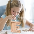 thumbnail image 2 of WRKEKC Clearance Personalized Wooden Name Money Box Wooden Deposit Box Twenty Six English Letters, 2 of 5