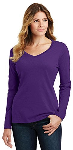 Port & Company ® Ladies Long Sleeve Fan Favorite V-Neck Tee. Lpc450vls 4Xl Team Purple