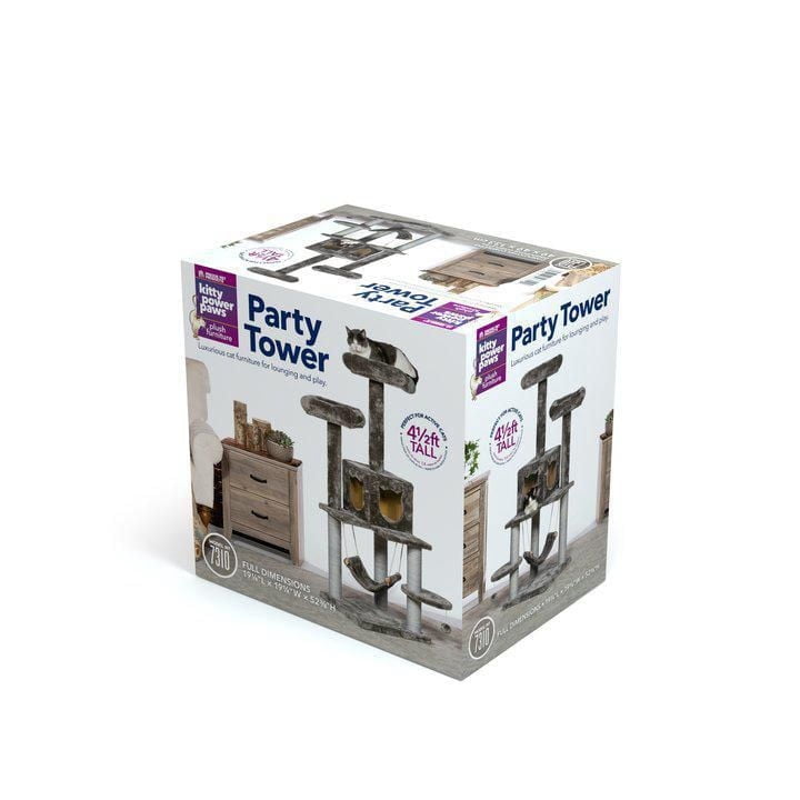 Maison pour chat gris Prevue Pet Kitty Party Tower