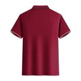 thumbnail image 3 of Birdeem Mode Hommes Décontracté Ajusté Col Rabattu Couleur Unie Manches Courtes T-Shirt Hauts Blouse, 3 of 8
