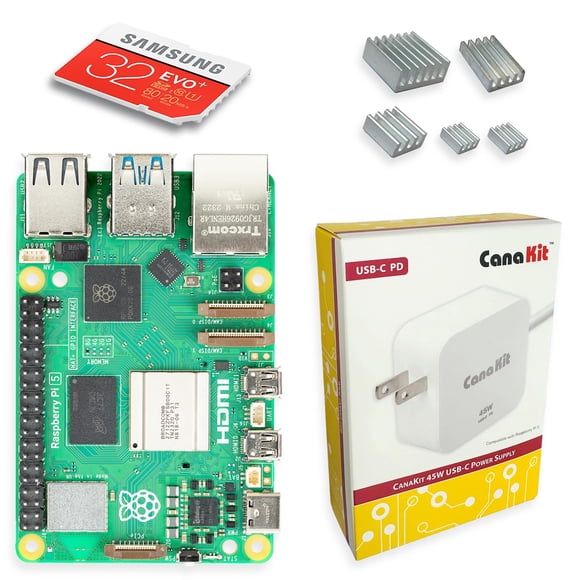 CanaKit Raspberry Pi 5 Basic Kit (8GB RAM | 32GB SD Card)