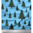 thumbnail image 1 of Soimoi Blue Georgette Viscose Fabric Deodar Cedar Tree Decor Fabric Printed Yard 42 Inch Wide, 1 of 5