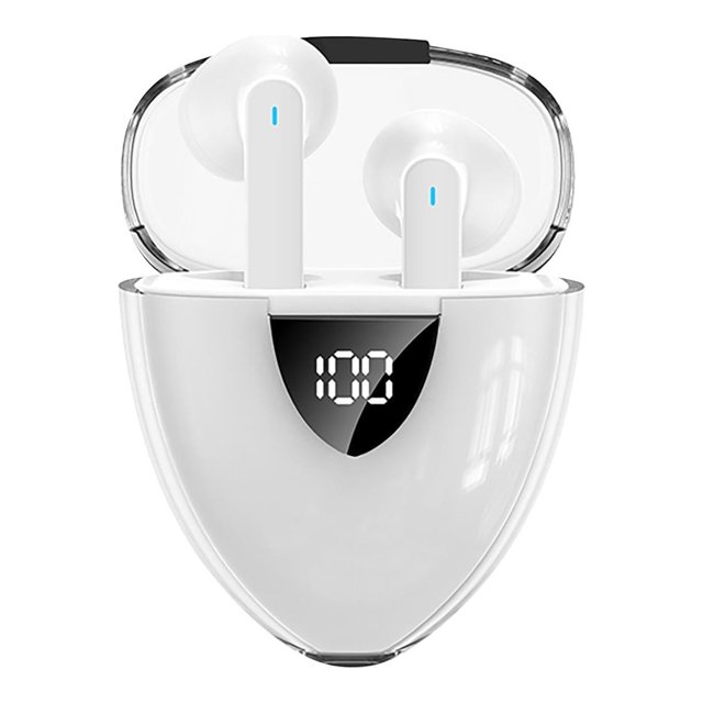 Birdeem Haut-Parleurs Bluetooth Sans Fil, Casque Bluetooth G39, Affichage Numérique Binaural avec Compartiment de Chargement Transparent, Casque Sans Fil à Réduction de Bruit, Écouteurs Sans Fil Bluetooth