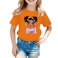 thumbnail image 1 of PMVFHDE T-Shirts pour Fille Jolis Hauts d'Été pour Fille Jolis T-Shirts pour Fille Hauts Filles T-Shirts Graphiques Enfant Filles Joli Graphique Col Rond Manche Courte Tee T-Shirt d'Été Orange,7-8 Ans, 1 of 1