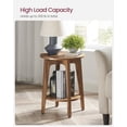 thumbnail image 4 of VASAGLE Round Side Table with Lower Shelf, End Table for Small Spaces, Nightstand for Living Room, Bedroom, Rustic Walnut, 4 of 5