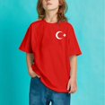 thumbnail image 4 of PMVFHDE T-Shirts à Manches Courtes pour Garçon, Enfants, Imprimé Drapeau de la Turquie, T-Shirt à Manches Courtes à Col Rond, Tendance Mode, Chandail de Base, Hauts, Rouge Melon D\'eau, 4-5 Ans, 4 of 6