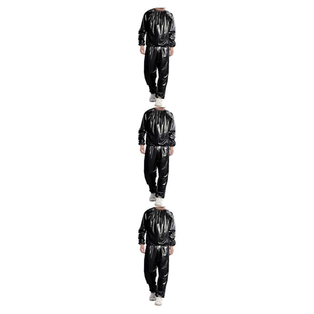 yingyy 1/2/3/5 Maison Salon Spa Sauna Combinaison Course Exercice Mise en Forme Veste de Survêtement Réutilisable Lavable PVC Combinaisons de Sport Noir TG 3 Pcs