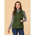 thumbnail image 3 of INSPIRE CHIC Gilet Utilitaire Sans Manches pour Femme à Cordon à la Taille avec Fermeture Éclair Vert Armée P, 3 of 4