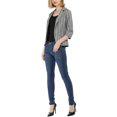 thumbnail image 2 of INSPIRE CHIC Blazer à Rayures pour Femme Manches 3/4 Décontracté Ouvert à l'Avant Revers Cranté Blazer L Gris Foncé, 2 of 8