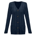thumbnail image 5 of Kcodviy Sweaters Womens Open Sleeve Women Wool Long Sweater Knit Boho Long Patchwork Front Open Coat Cardigan Pockets Front Long Sweater Coat with Pockets Sweater, 5 of 5